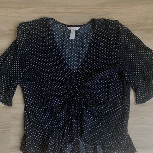 Polka-dot Peplum Top